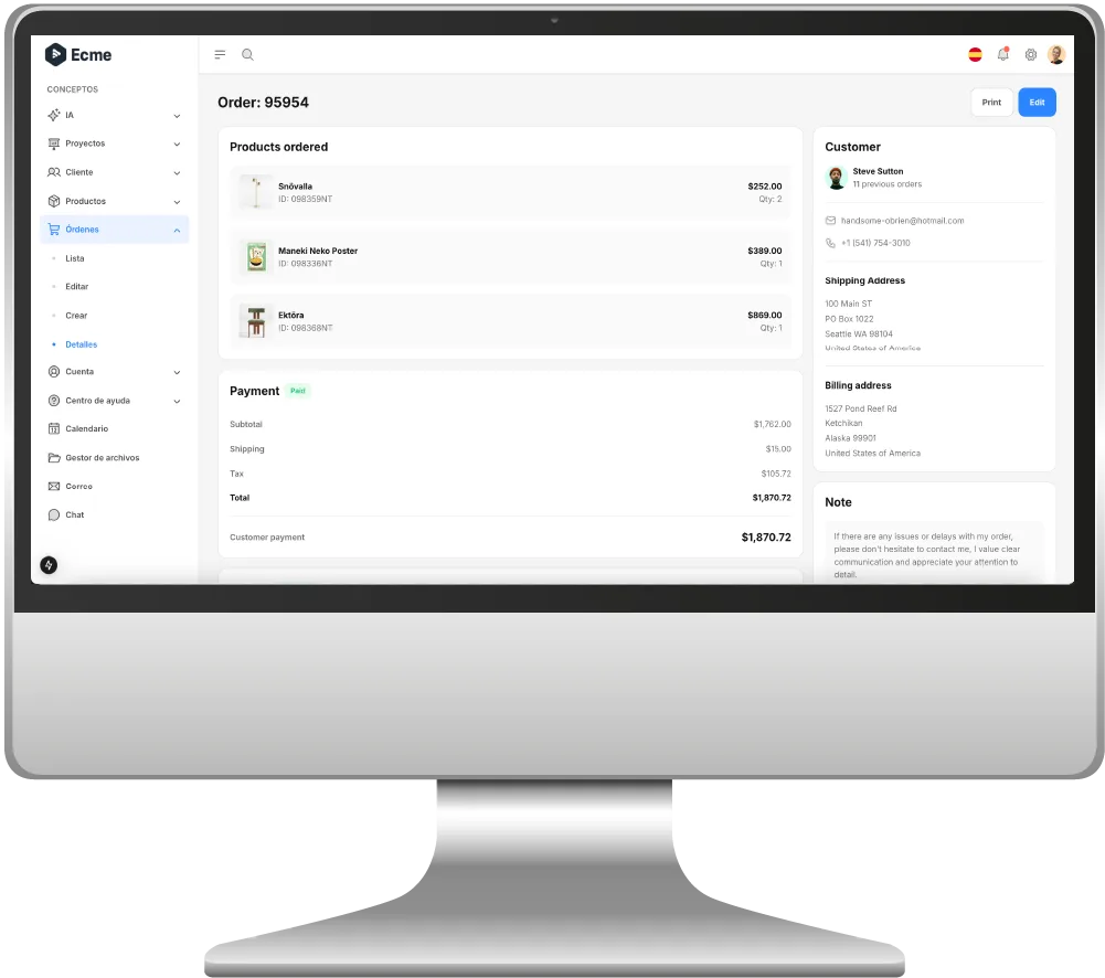 Pedidos del proveedor